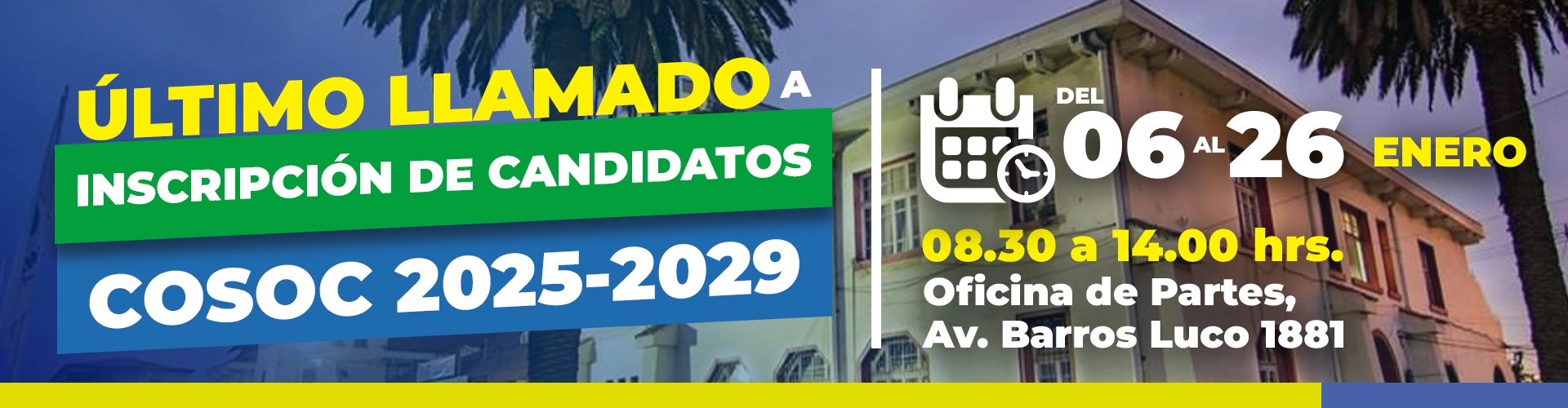 Último llamado a inscripción de candidatos COSOC 2025-2029
